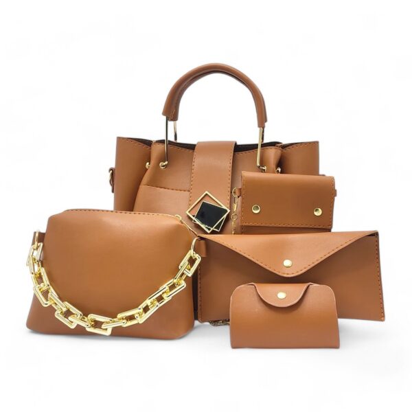 Olivia 5PCs Mustard Brown